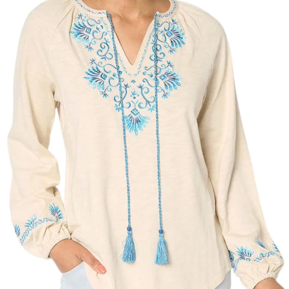 Bellisima by Kim Gravel Mykonos Mamma Mia Embroidered Top